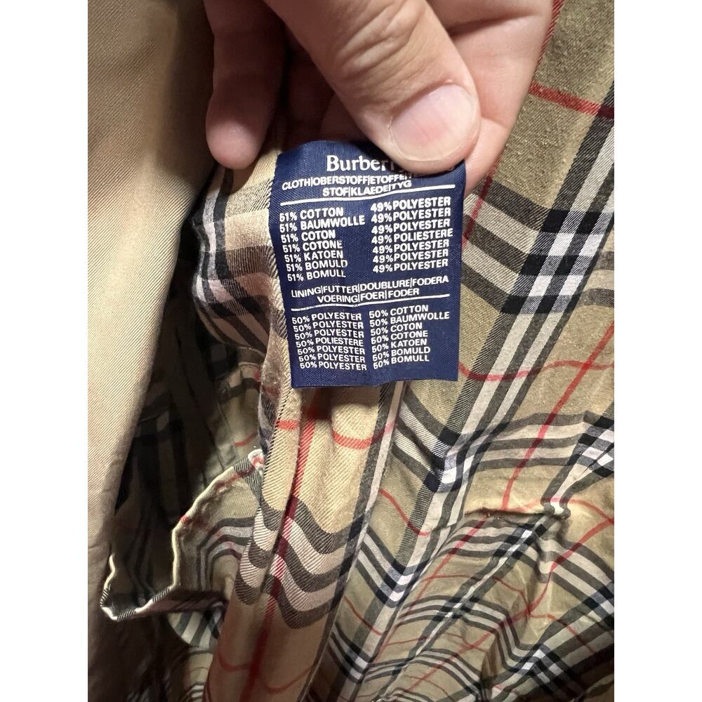 Vintage Burberry Trench Coat jacket Nova Check made in england womens beige 18 L - Picture 4 of 16